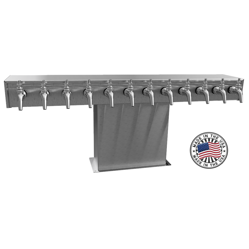 12 Product S/S T Tower - Glycol SuperChill - Stainless Steel Forward Sealing Faucets