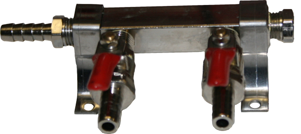 2 Way Air Distributor 1/4" Barbs Outlet 5/16" Inlet