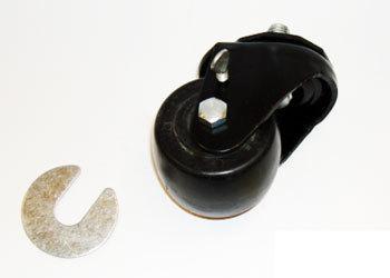 CASTOR 2-1/2 W/BRAKE BLK 1/2"-13 X 1" STEM X 1-3/4"WIDE