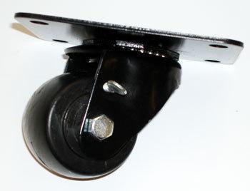 CASTOR 2-1/2" SWIVEL W/ BRAKE BLK FRAM TOP PLATE 4" X 5-1/8"
