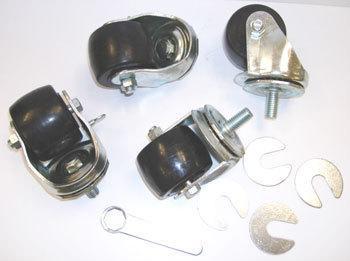 CASTOR 2-1/2" SET/4 1/2" STEM SILVER 2)LOCKING/2)NON LOCKING