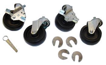 CASTOR 4" SET/4 1/2" X 13 X 1" STEM SILVER