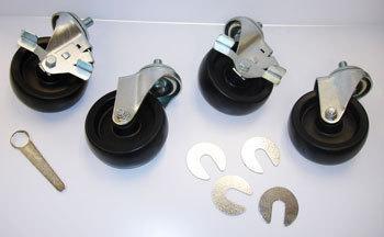 CASTOR 4" SET/4, 1/2" X 13 X 1" STEM