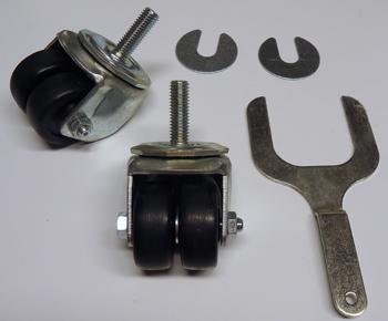 CASTOR KIT 2" DUAL 1/2"STEM SET/6)830279 SILVER