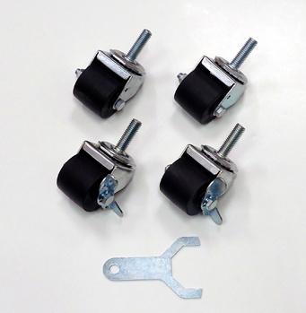 CASTOR KIT 2" SET/4, 1/2-13 X 1 1/2" STEM, 2 LK/2 NONLK WREN