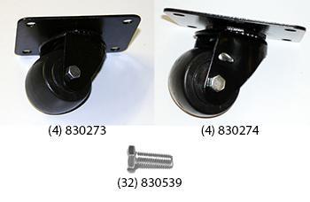 CASTOR KIT 2-1/2"PLATFRM SET/8 BLK