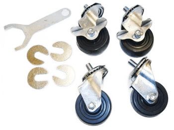 CASTOR 3" SET/4 1/2" STEM SILVER 2)830287/2)830286