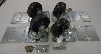CASTOR KIT 4" TRCB SET/6 SWIVEL