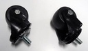 CASTOR 2-1/2" SET/6 1/2" STEM BLACK 3)LOCKING/3)NON-LOCKING