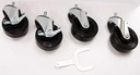 CASTOR 4" 1-3/8"W 1/2-13x1-1/2 STEM SET/4 BOXED WITH WRENCH