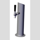 DRAFT TOWER-BEER 3" COLUMN 1-FAU SS BLK-HNDL 153S-ANG